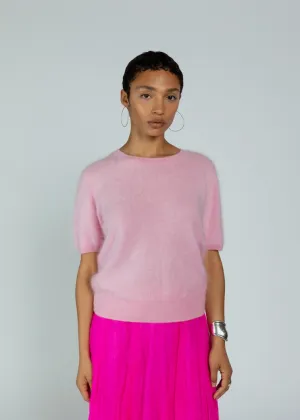 Absolut Cashmere Bubble Gum Amaya Short Sleeve Sweater
