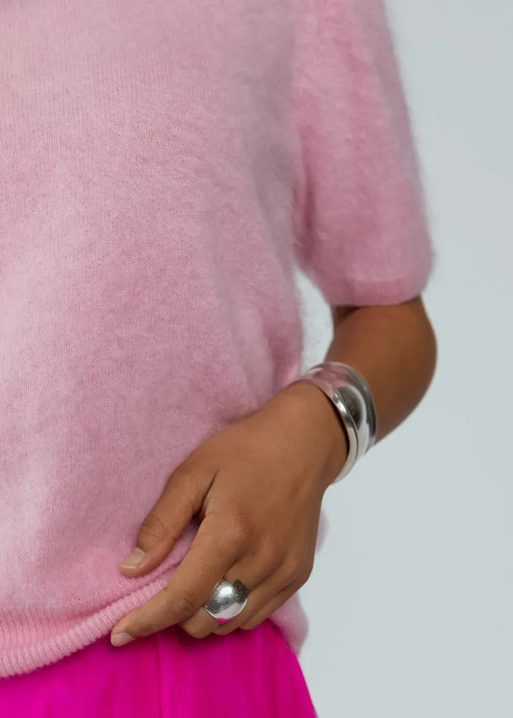 Absolut Cashmere Bubble Gum Amaya Short Sleeve Sweater