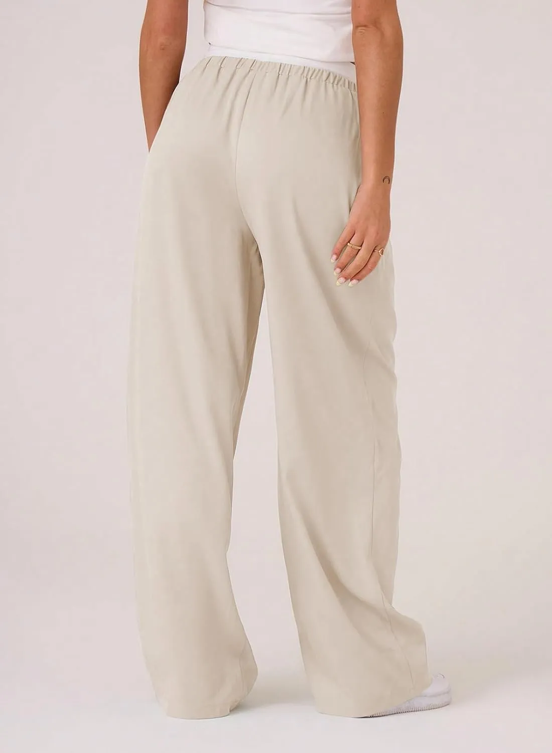 Acelitt Womens Winter Pants 2024 Wide Leg Drawstring Elastic Waist Casual Loose Comfy Trousers with Pockets