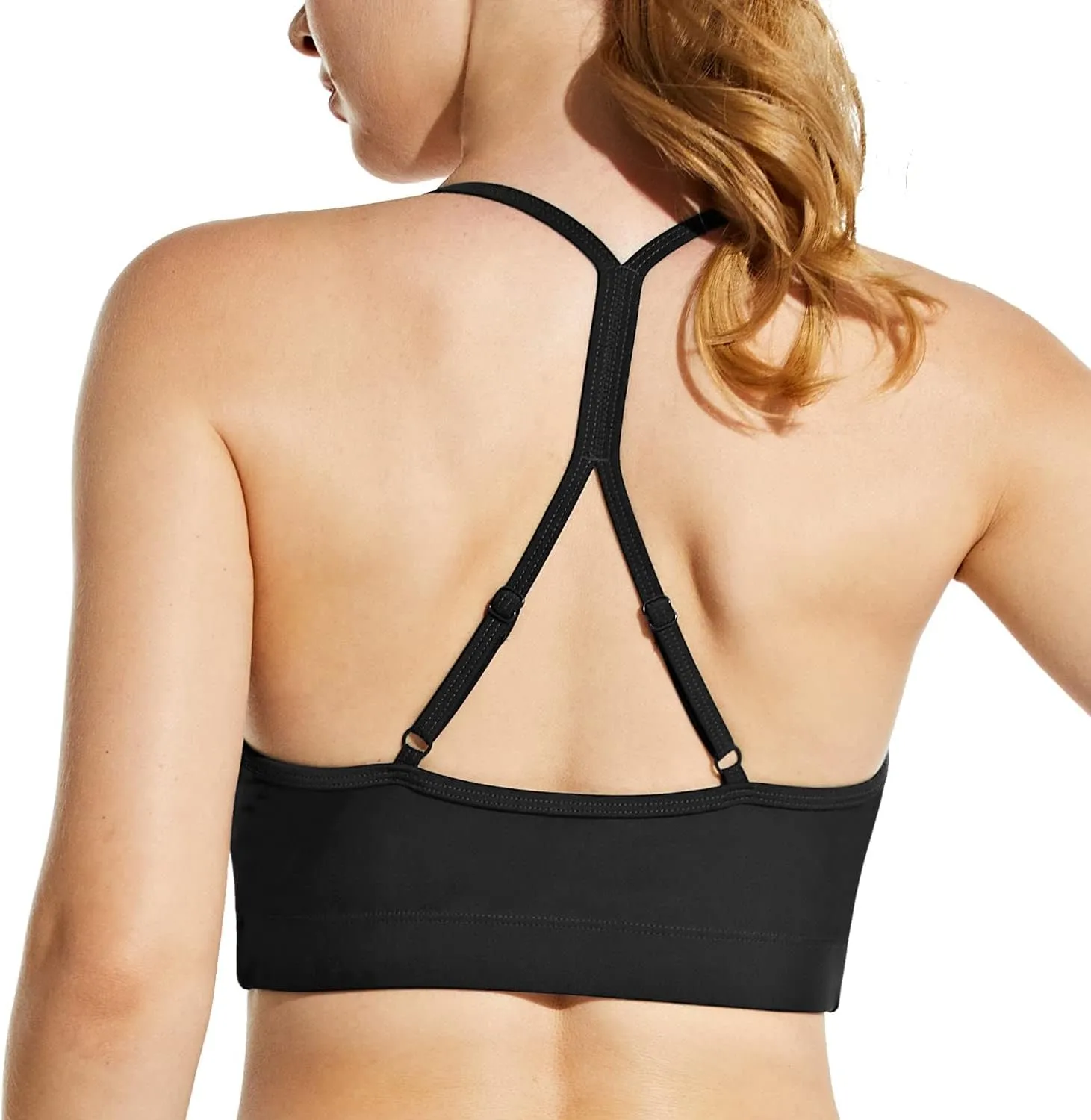 baleaf Women's Bikini Tops Adjustable Straps Modest Push Up Swim Sports Top Built in Bra UPF 50  Removable Padded Swimsuit