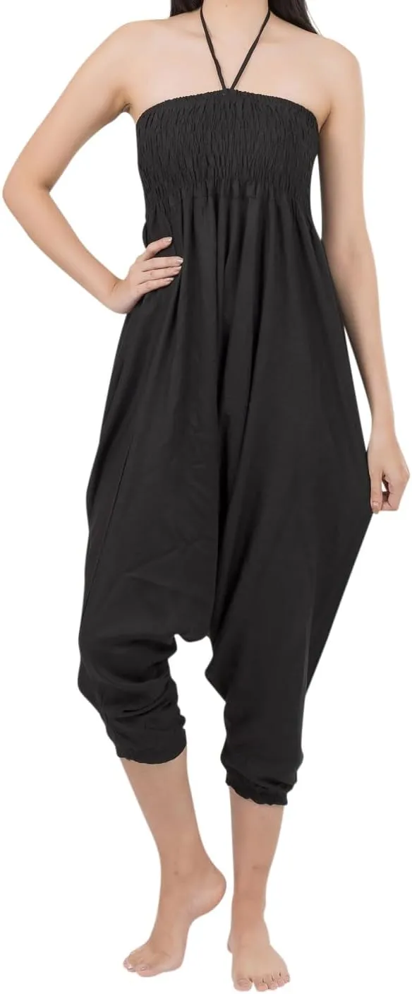 Banjamath Women's Peacock Print Aladdin Harem Hippie Pants Jumpsuit