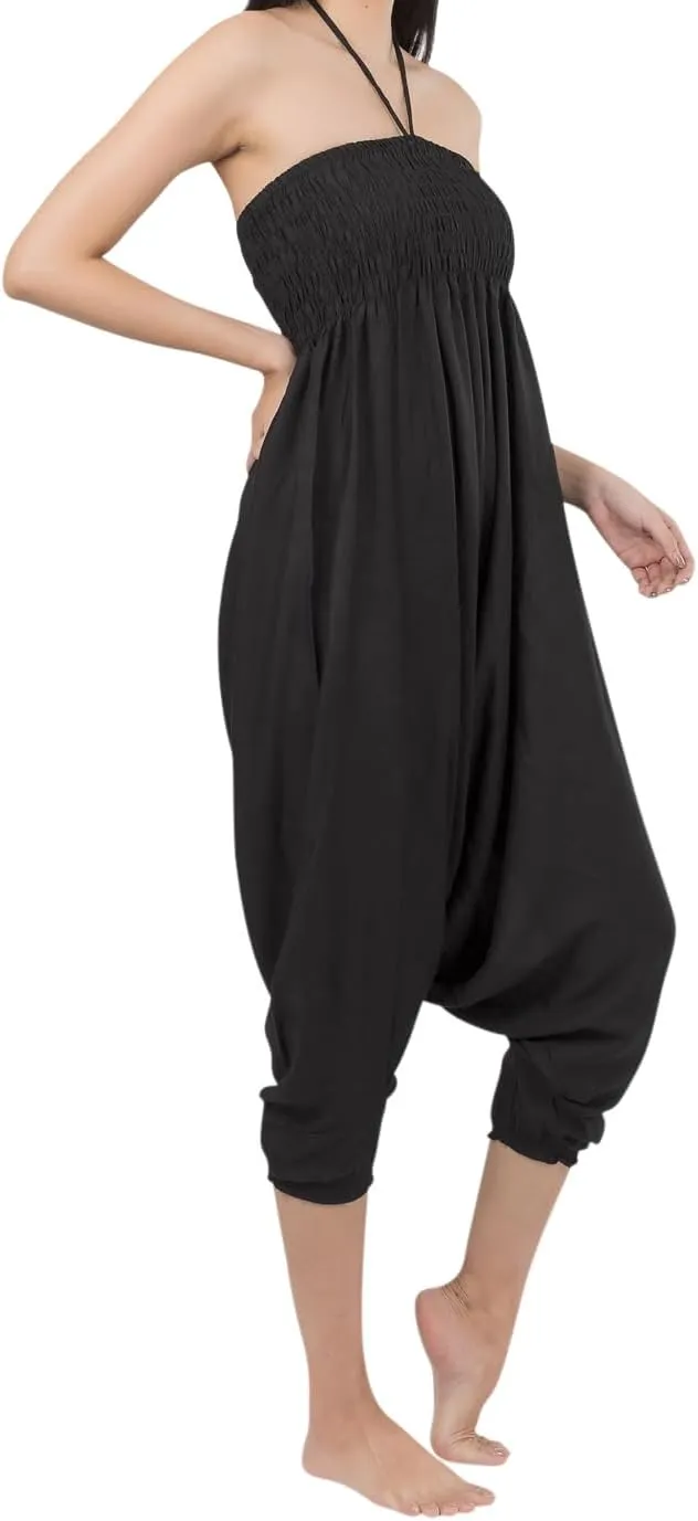 Banjamath Women's Peacock Print Aladdin Harem Hippie Pants Jumpsuit