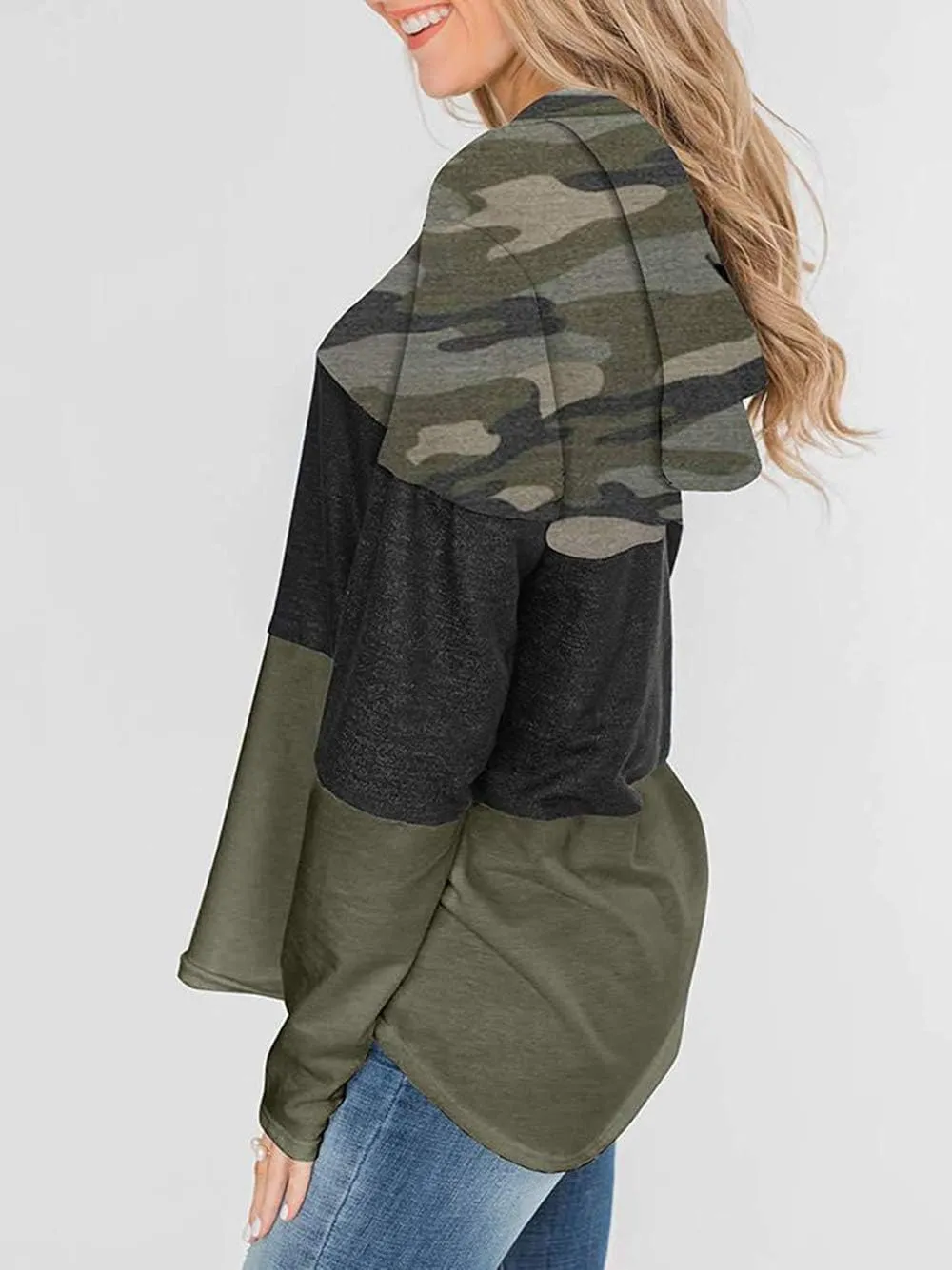 Barlver Women's Casual Hoodies Color Block Long Sleeve Drawstring Sweatshirts 1/4 Zip Pullover Lightweight Tops with Pocket