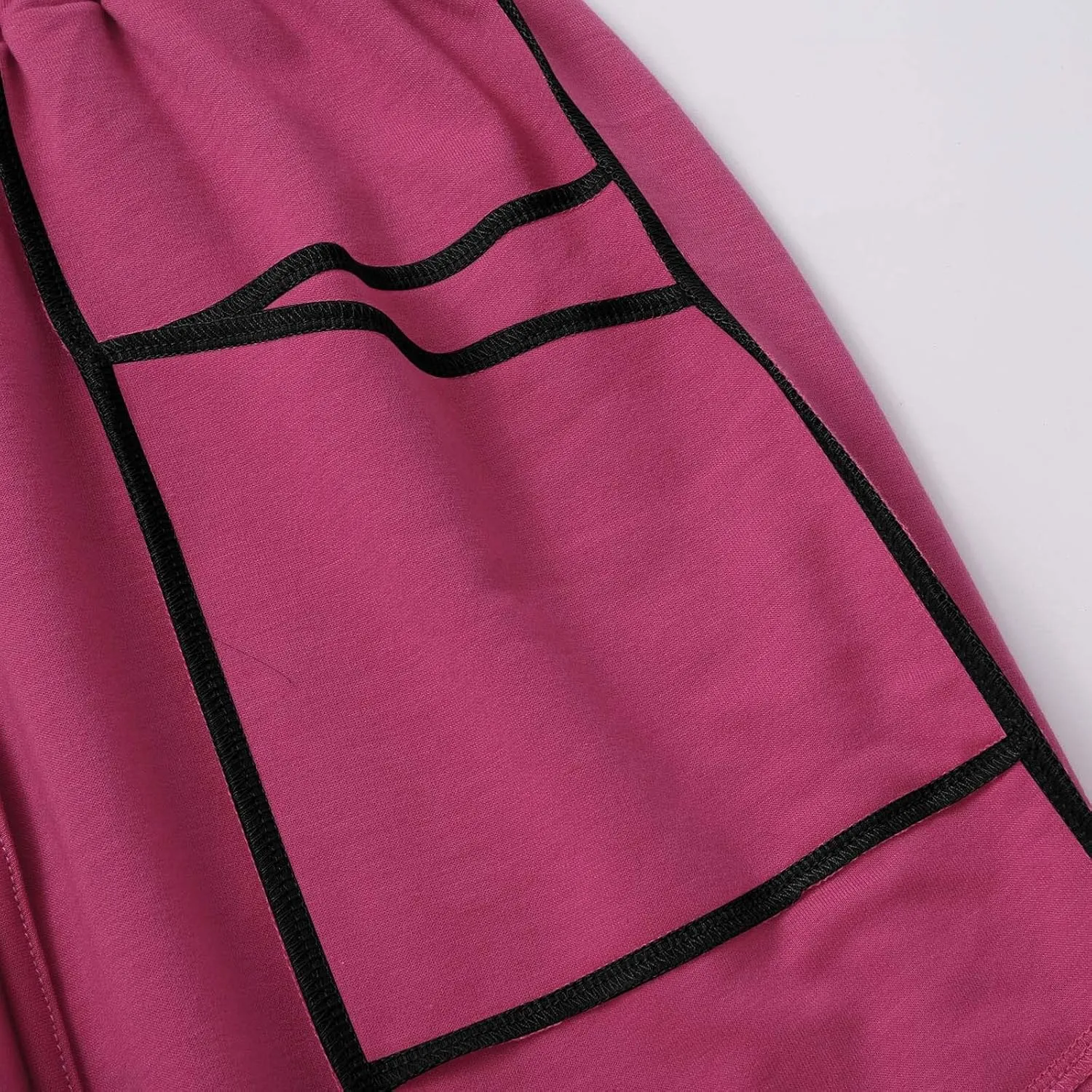 Barrel Pants Women Baggy Wide Leg Casual Summer Palazzo Drawstring Elastic High Waist Lounge Sweatpants with Pockets