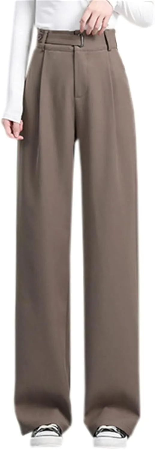Betusline Women's Wide Leg Pants Business Casual Straight Office Trousers for Women, X-Small-3X-Large