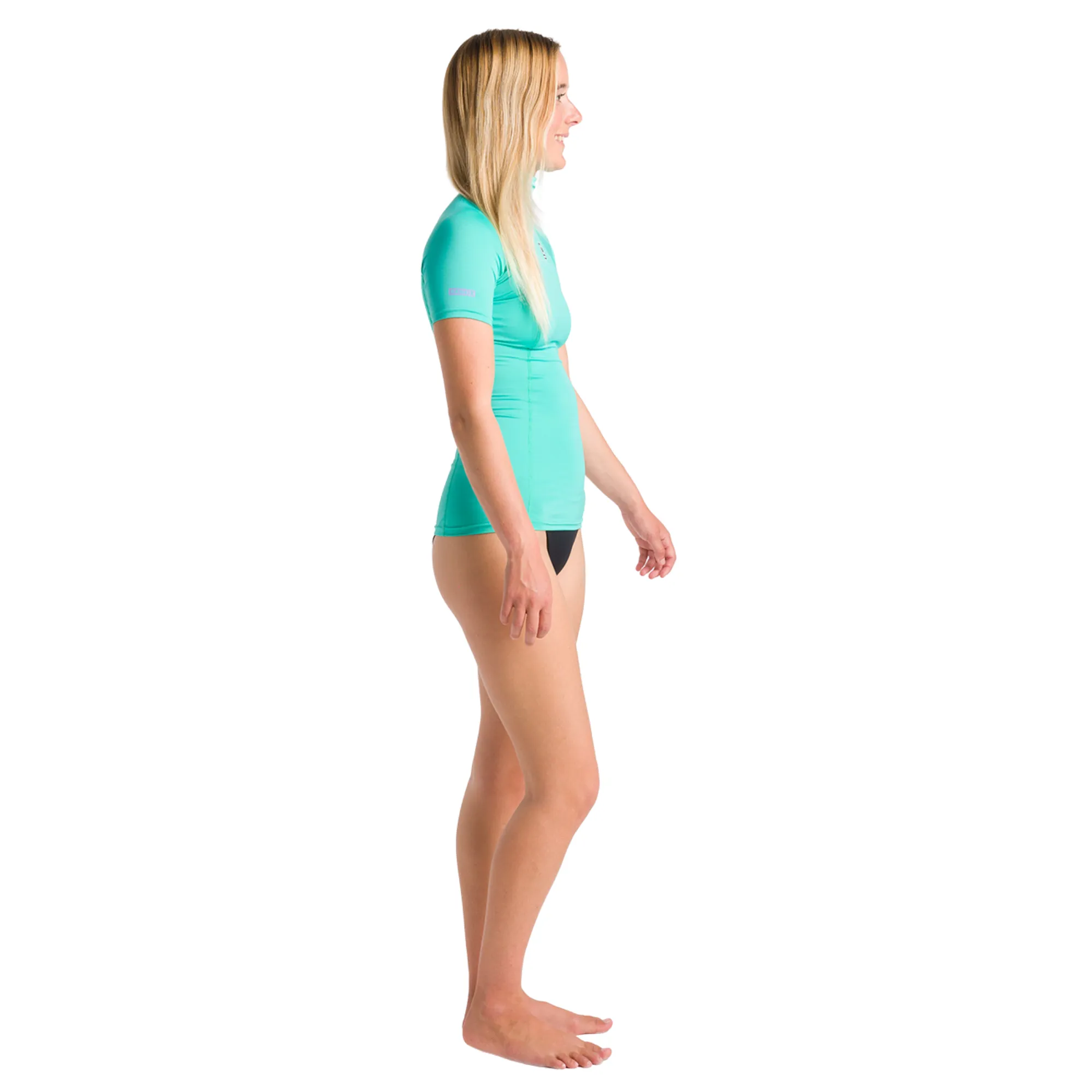 C-Skins Women's NuWave Rash X UPF50  Short Sleeve Rash Vest (Aqua/Lilac)