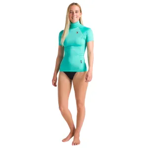 C-Skins Women's NuWave Rash X UPF50  Short Sleeve Rash Vest (Aqua/Lilac)