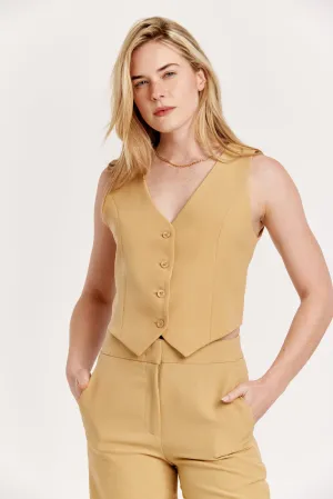 CECILIA BUTTON UP VEST BUCKWHEAT
