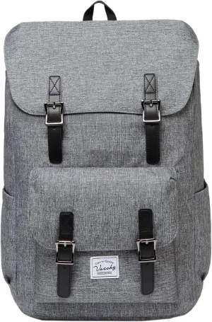 Chase Chic Backpack for Men Women, Vintage Rucksack Bookbag 15.6 inch Fashion Bag Unisex Casual Daypack for Travel,College,Work(Charcoal Gray)