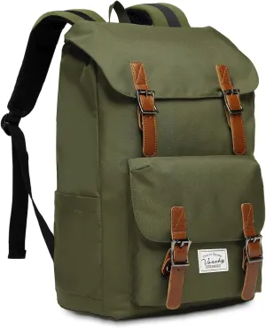 Chase Chic Backpack for Men Women, Vintage Rucksack Bookbag 15.6 inch Fashion Bag Unisex Casual Daypack for Travel,College,Work(Green)