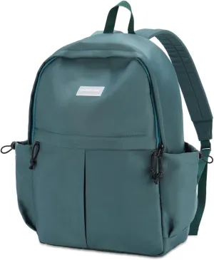 Chase Chic Backpack for Women Men, Lightweight Book Bag for Teens Girls Boys, Casual Daypack 15.6 Inch Backpacks for Travel College, Green