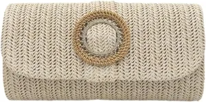 Chic Boho Clutch Purses for Women Straw Evening Handbag Rattan Woven Envelope Clutch Bag for Prom Party