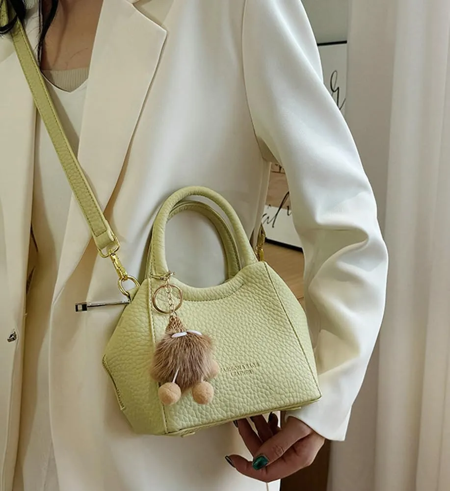 Chic Bucket Purse for Women Cute PU Leather Crossbody Shoulder Bag Handbags Clutch Satchel Small Tote Bag