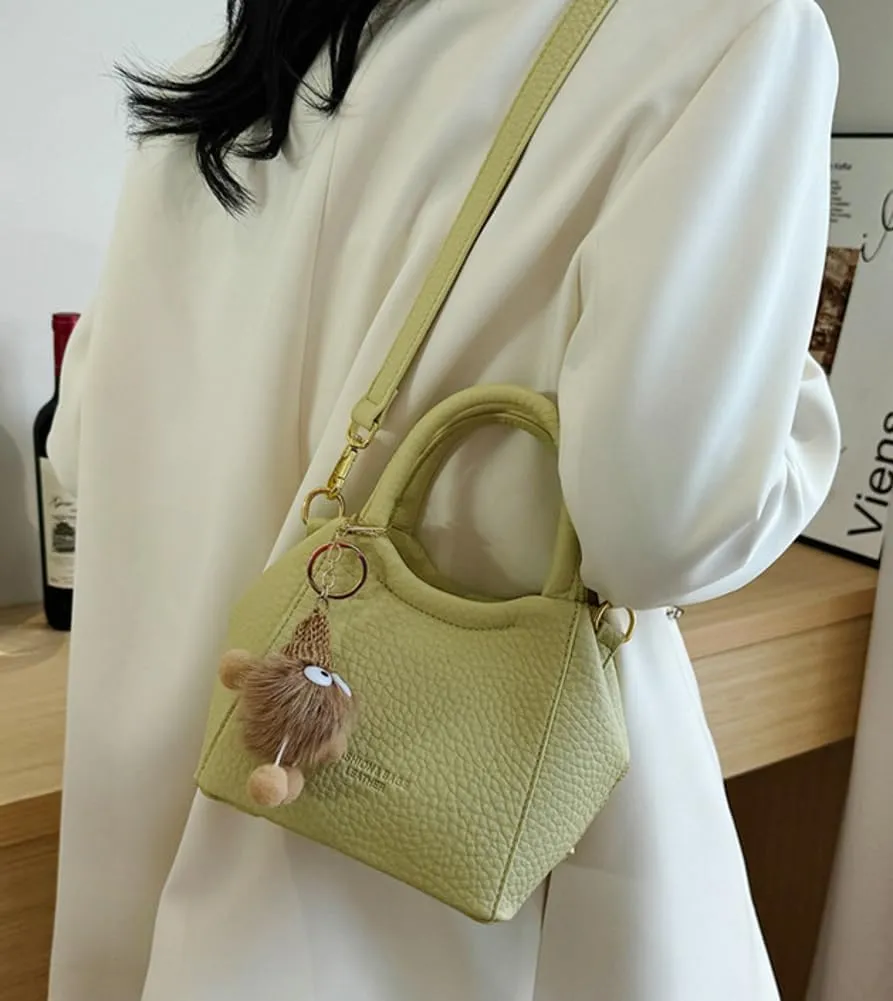 Chic Bucket Purse for Women Cute PU Leather Crossbody Shoulder Bag Handbags Clutch Satchel Small Tote Bag