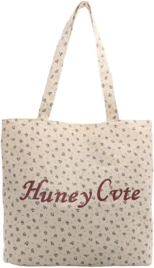 Chic Canvas Tote Bag for Women with Vintage Floral Design - Perfect Shoulder Bag for Beach, Shopping, Groceries & Work