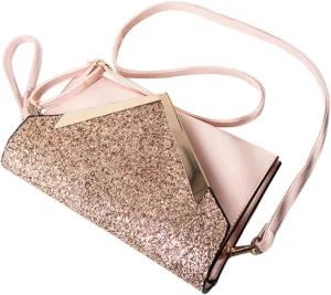 Chic Sequin Clutch Bag Women's Evening Bag for Dinner Wedding Chain Fashion Handbag for Business Cards Phone Wallet for Special Events