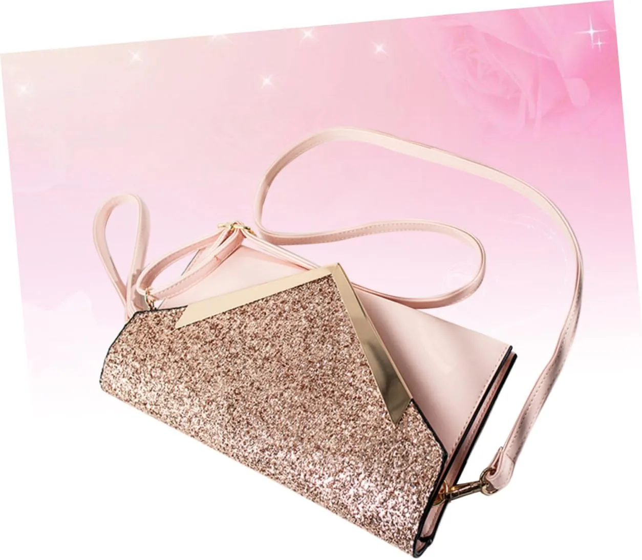 Chic Sequin Clutch Bag Women's Evening Bag for Dinner Wedding Chain Fashion Handbag for Business Cards Phone Wallet for Special Events