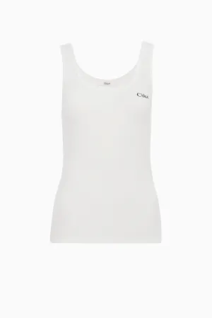 Chlo Rib Tank Top - White