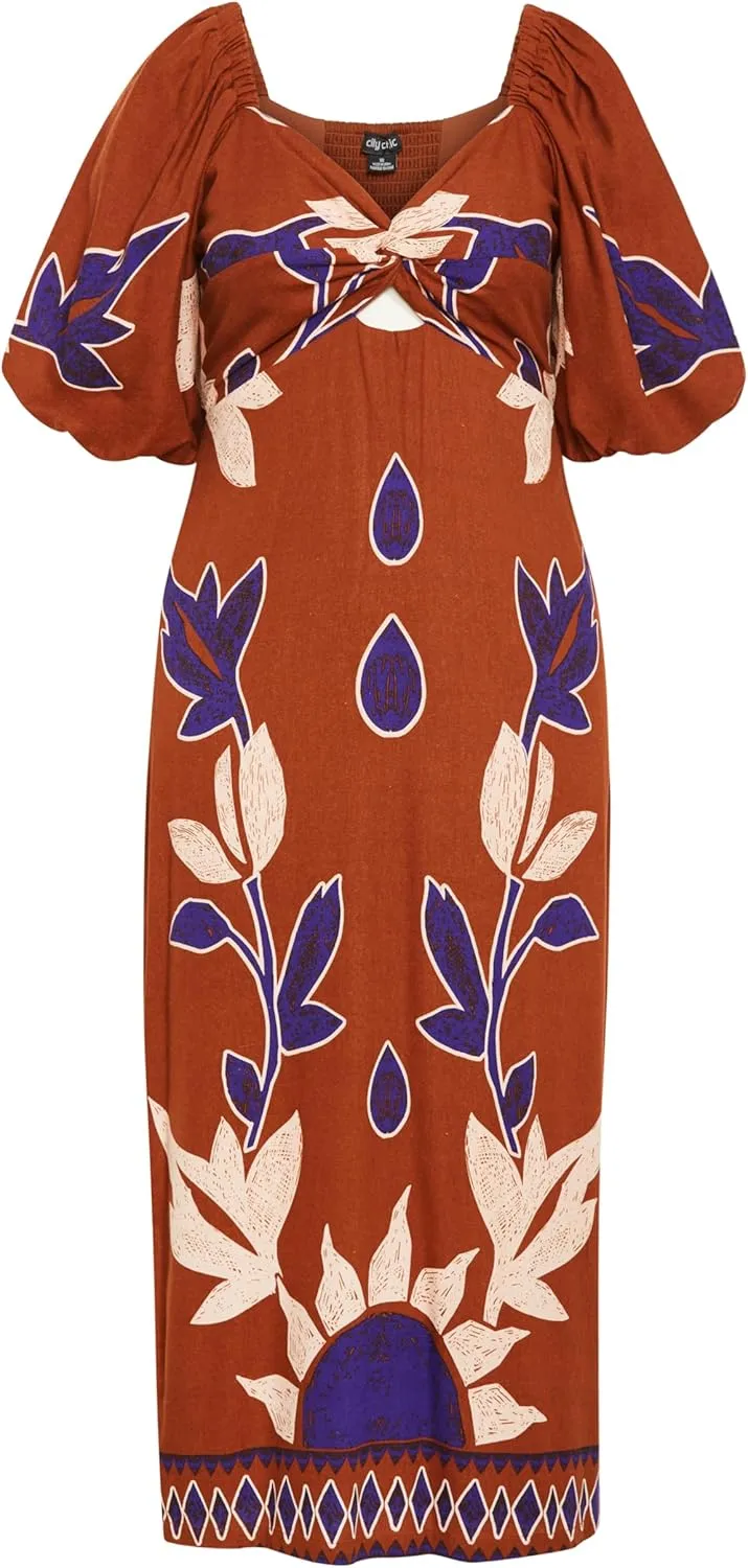 City Chic Women's Plus Size Dress - Nala Print Maxi