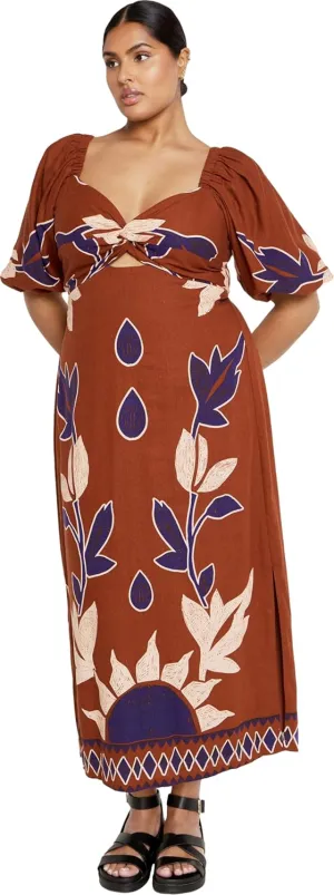 City Chic Women's Plus Size Dress - Nala Print Maxi