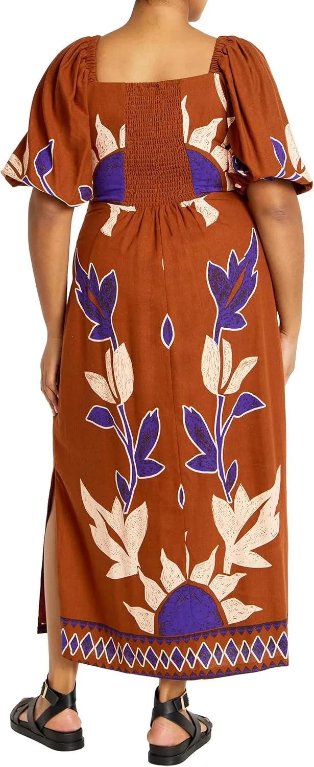City Chic Women's Plus Size Dress - Nala Print Maxi