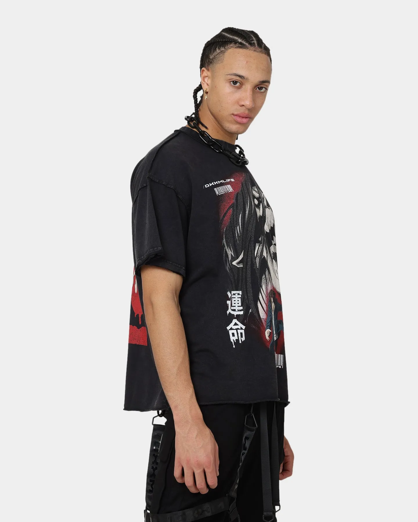 DXXMLIFE X Attack On Titan Eren DXXM Vintage T-Shirt Aged Black