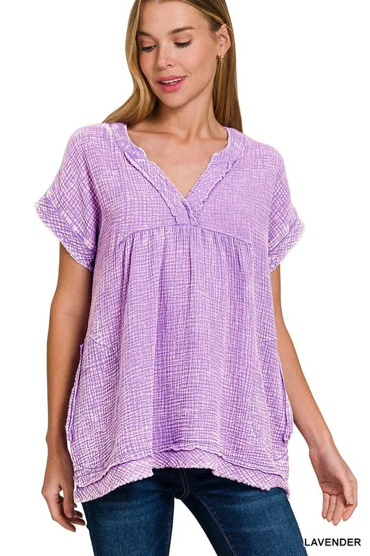 Elise's Double Gauze Raw Edge Shirt