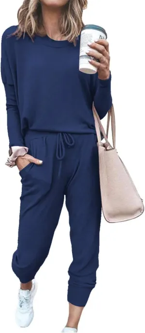 ETCYY NEW Lounge Sets for Women Sweatsuits Sets Two Piece Outfit Long Sleeve Pant Workout Athletic Tracksuits