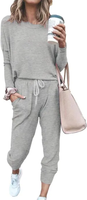 ETCYY NEW Lounge Sets for Women Sweatsuits Sets Two Piece Outfit Long Sleeve Pant Workout Athletic Tracksuits