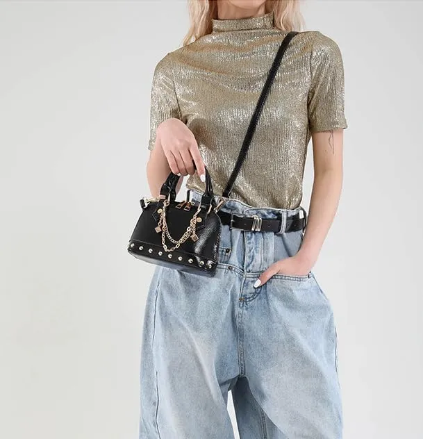 Evening Bag Chic Shoulder Bag, Women's Designer Crossbody PU Leather Y2k Purse for Weddings Parties Trendy Handbag