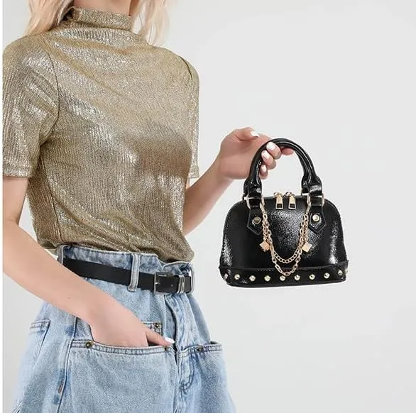 Evening Bag Chic Shoulder Bag, Women's Designer Crossbody PU Leather Y2k Purse for Weddings Parties Trendy Handbag