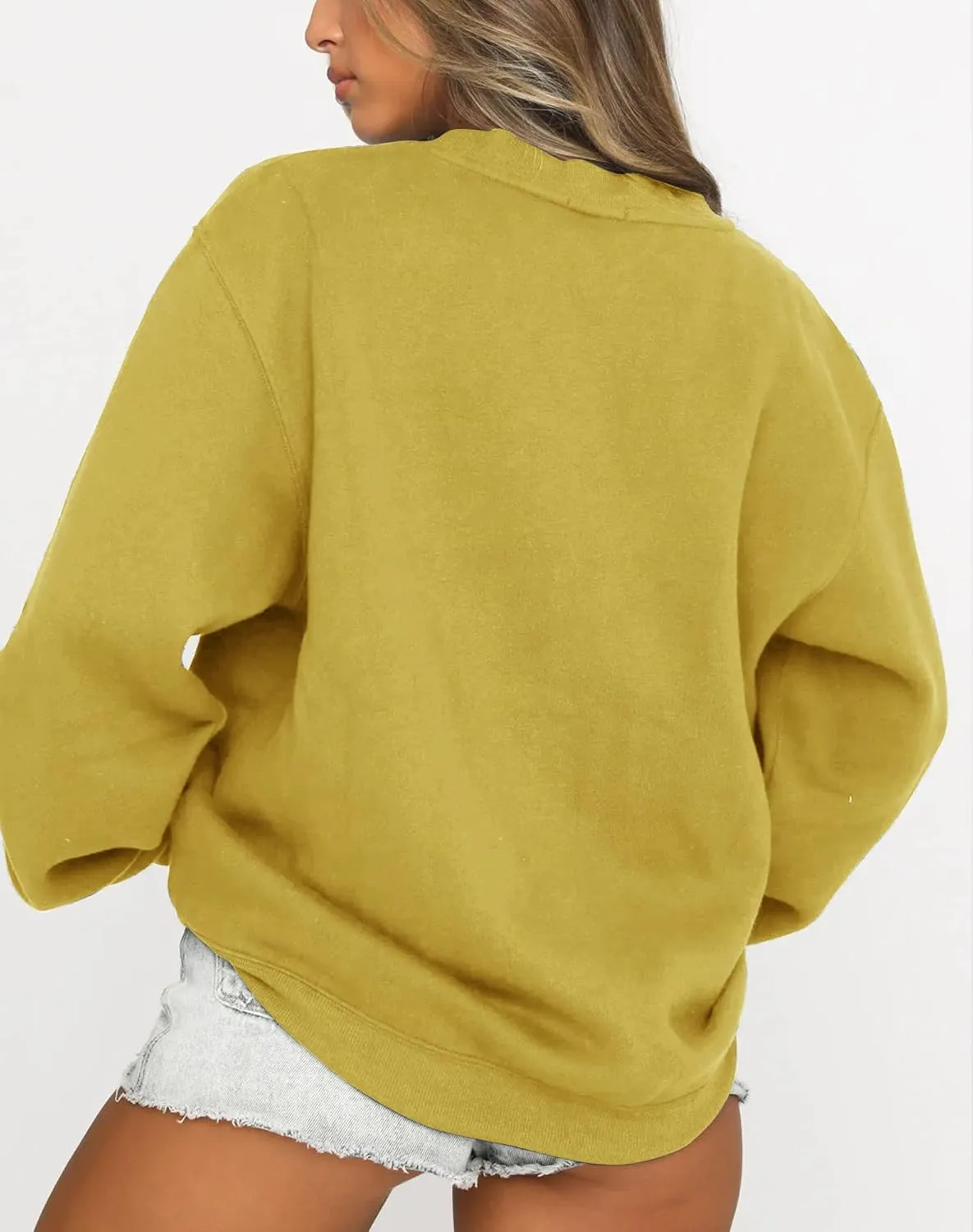 Fanway&EC Women's Long Sleeve Sweatshirt Casual Crewneck Oversized Pullover Hoodies Fall Tops