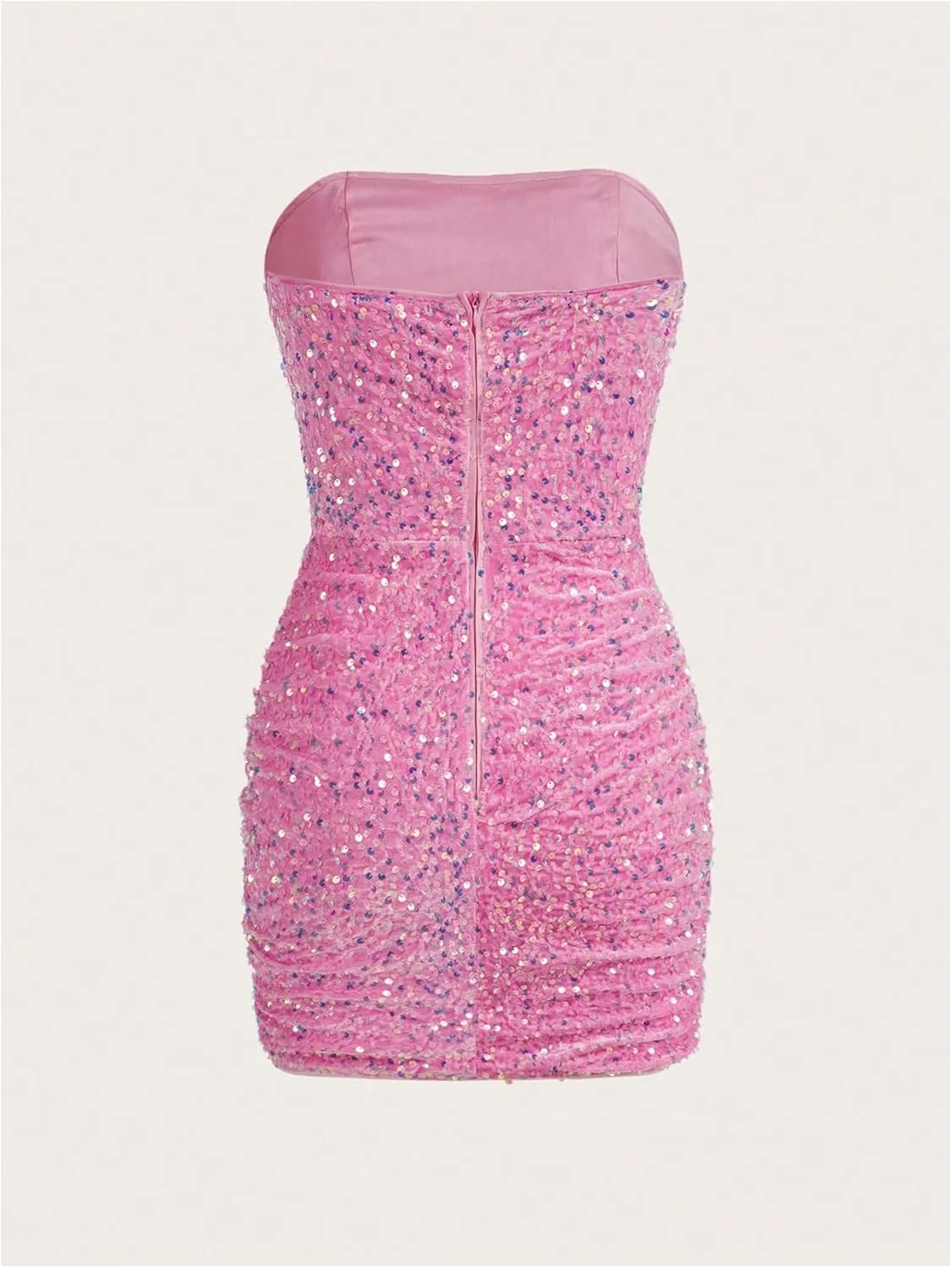 Floerns Women's Sequin Dress Sparkly Party Bodycon Mini Dress Strapless Tube Tops Dress
