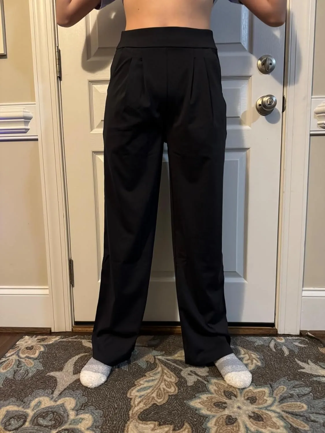 G4Free Bizcasual Wide Leg Dress Yoga Pants for Women with Pockets Stretch Work Pants Business Casual Petite/Regular/Tall