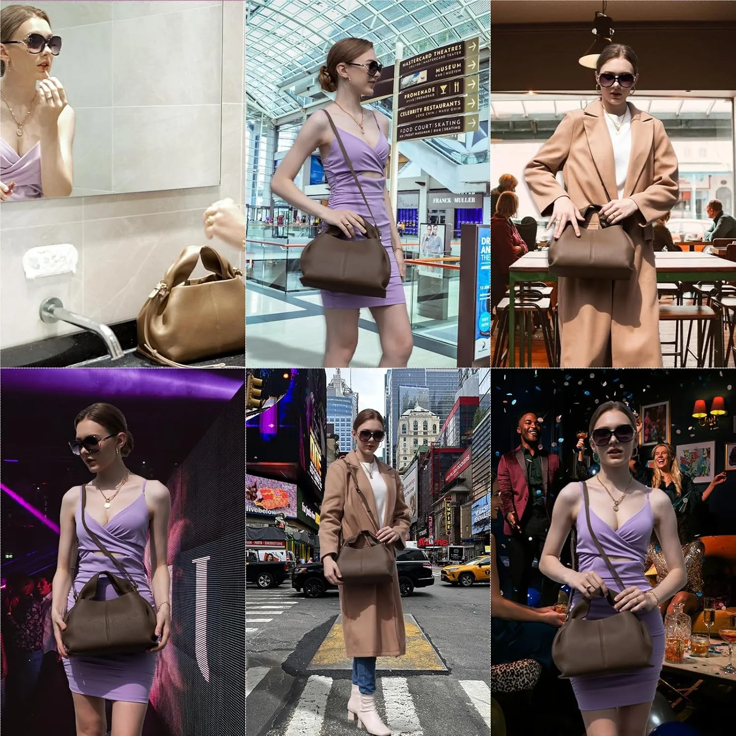 Genuine Leather Retro Shoulder Crossbody Bag for Women, Chic Dumpling Bag and Cute Cloud Handbag for Women