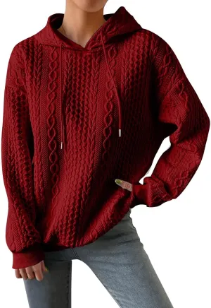 Hoodies For Women Casual Pullover Long Sleeve Drawstring Hoodies Sweatshirts with Pocket