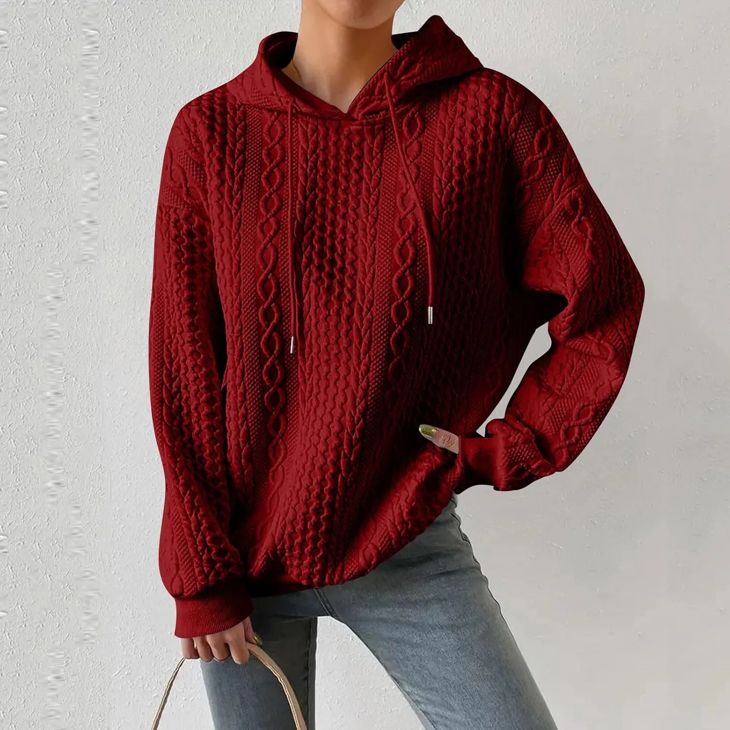 Hoodies For Women Casual Pullover Long Sleeve Drawstring Hoodies Sweatshirts with Pocket