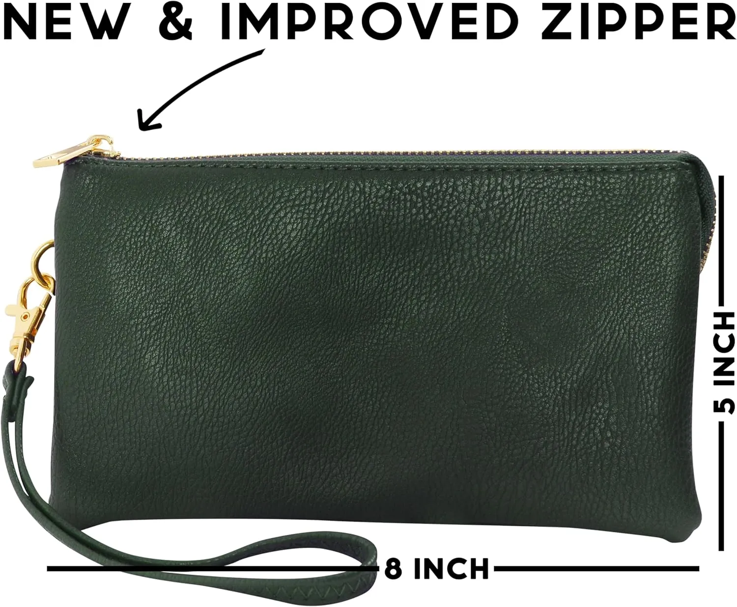 Humble Chic NY Vegan Leather Wristlet Purse for Women - Small Clutch Purse with Shoulder and Wrist Straps