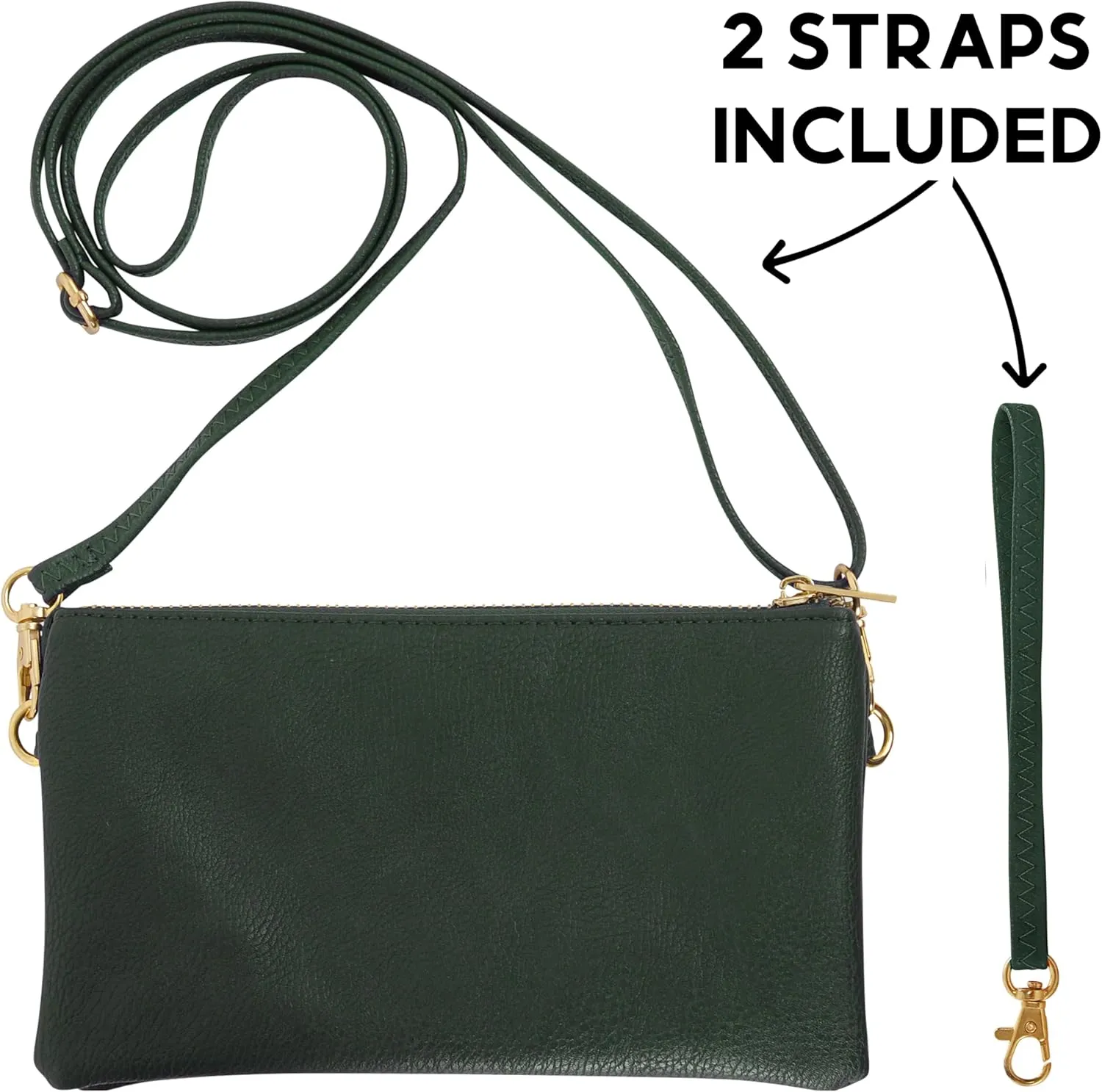 Humble Chic NY Vegan Leather Wristlet Purse for Women - Small Clutch Purse with Shoulder and Wrist Straps