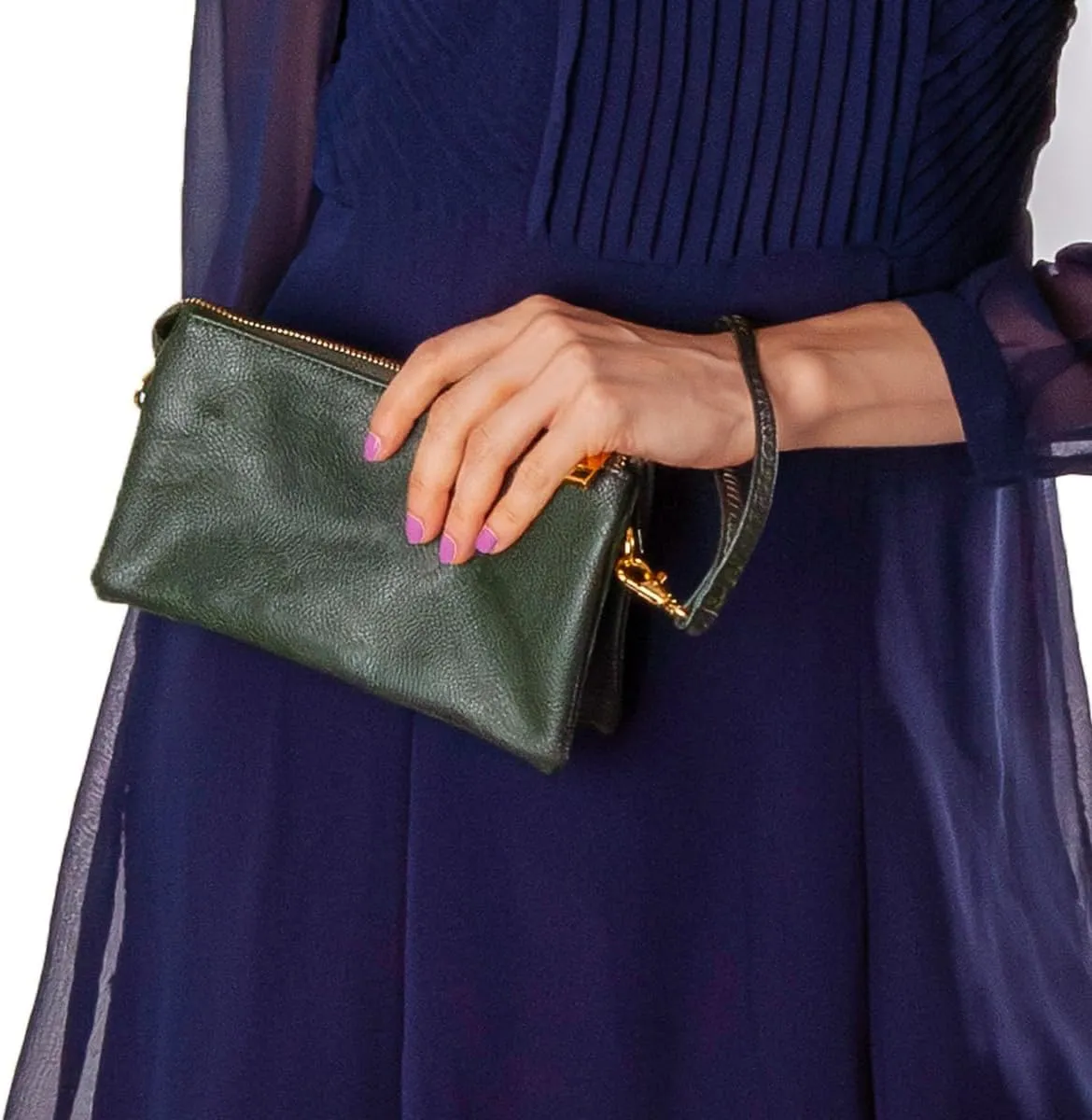 Humble Chic NY Vegan Leather Wristlet Purse for Women - Small Clutch Purse with Shoulder and Wrist Straps