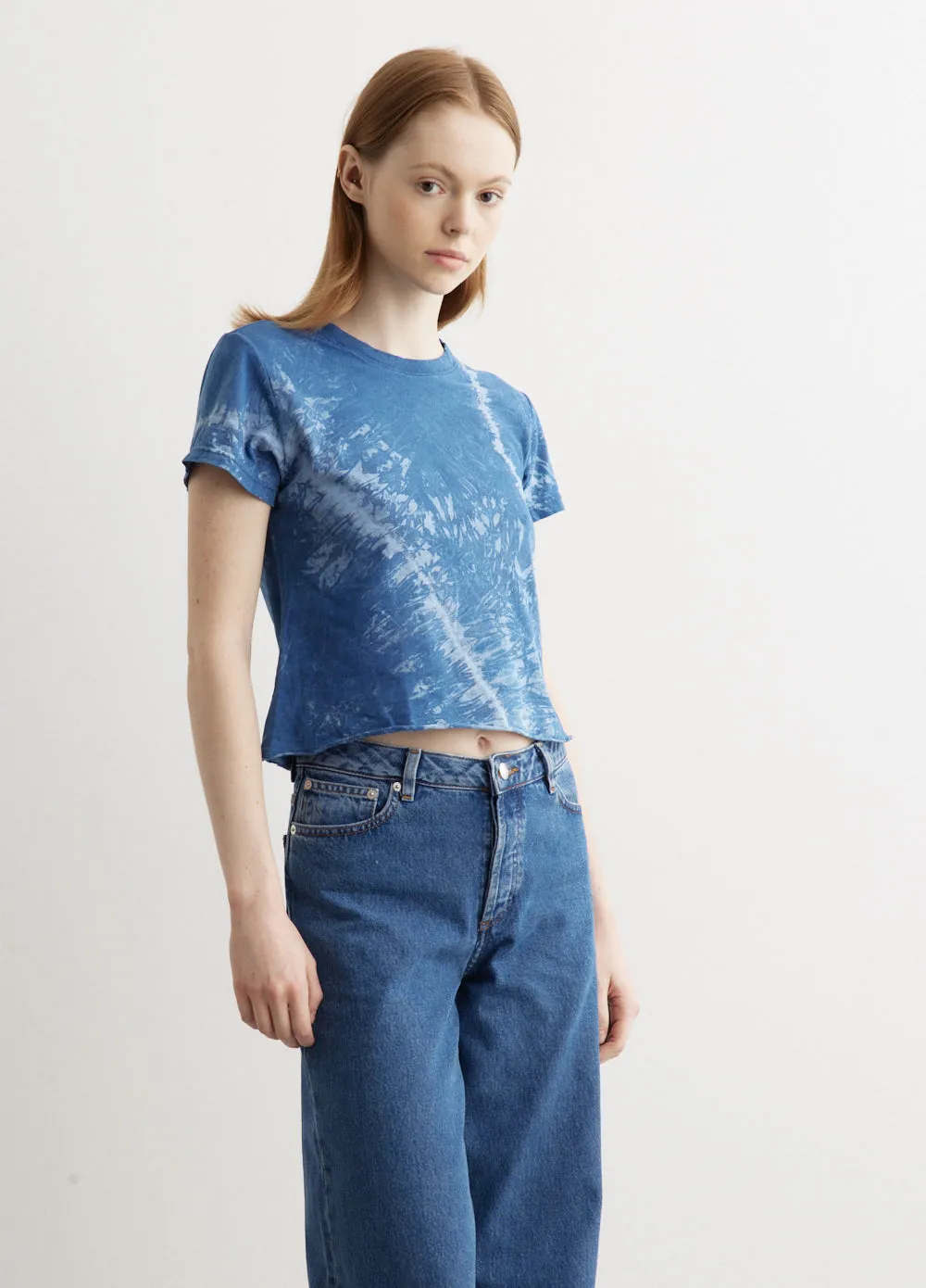 Indigo Dye Raw Edge Baby T-Shirt