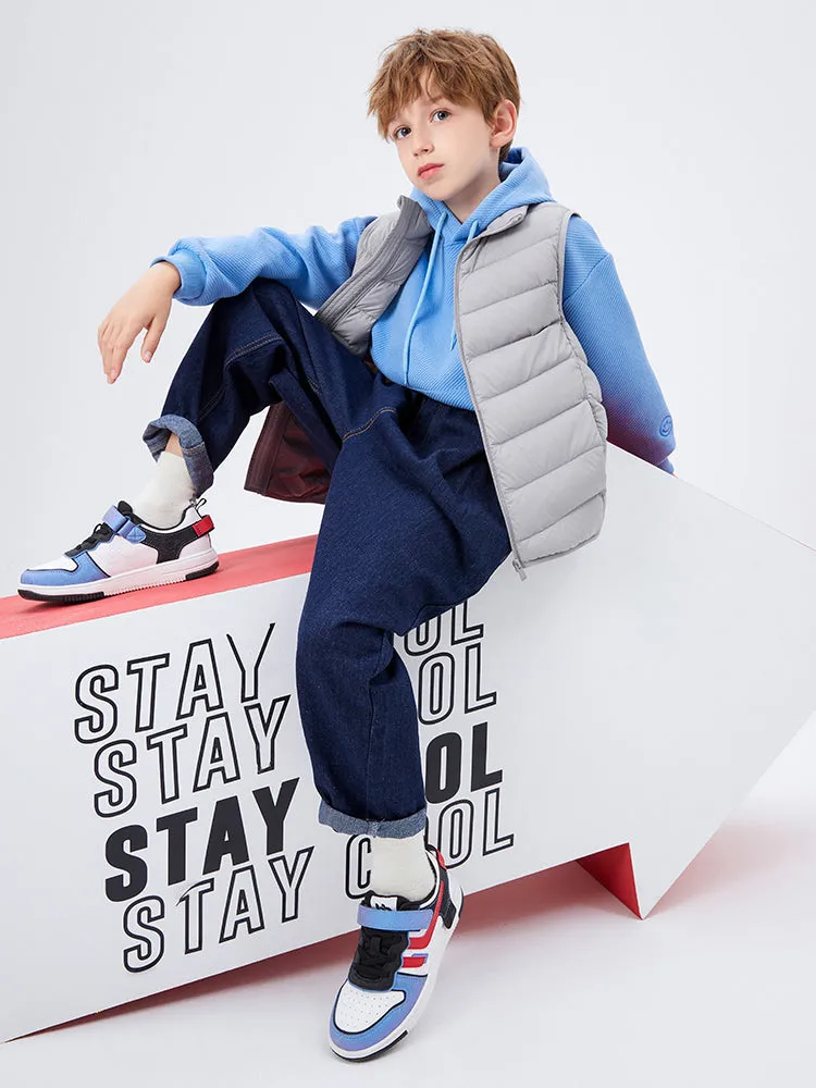 Kids Basic Multicolor Stand Collar Down Vest208422101205