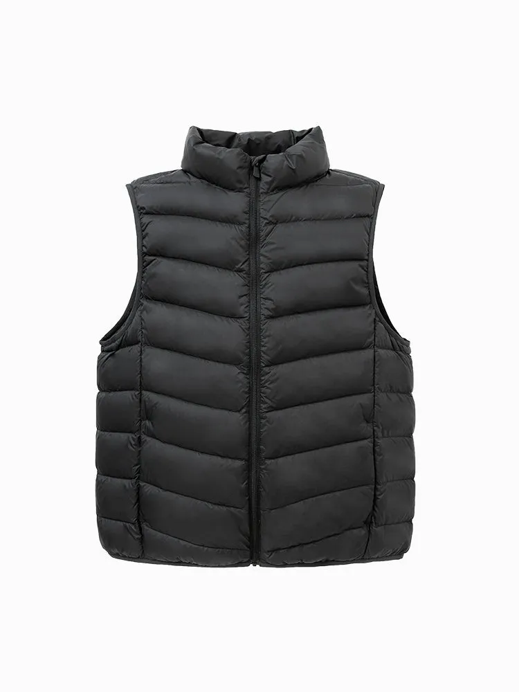 Kids Basic Multicolor Stand Collar Down Vest208422101205
