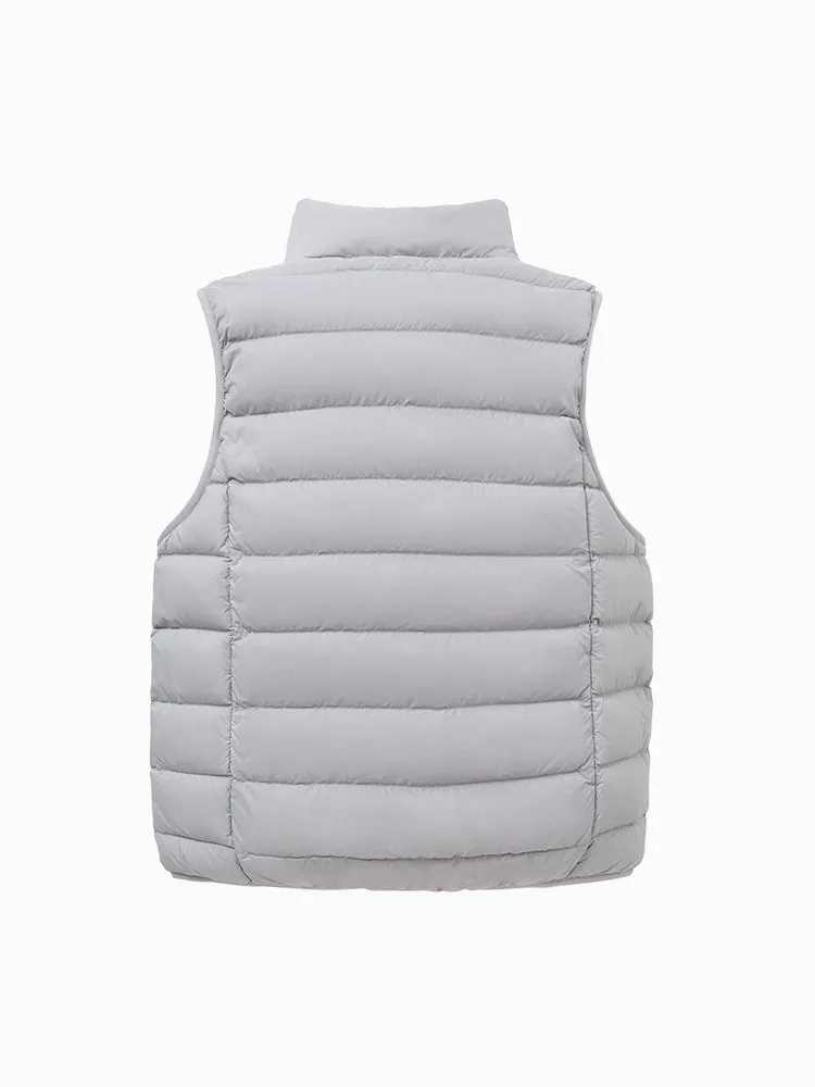 Kids Basic Multicolor Stand Collar Down Vest208422101205