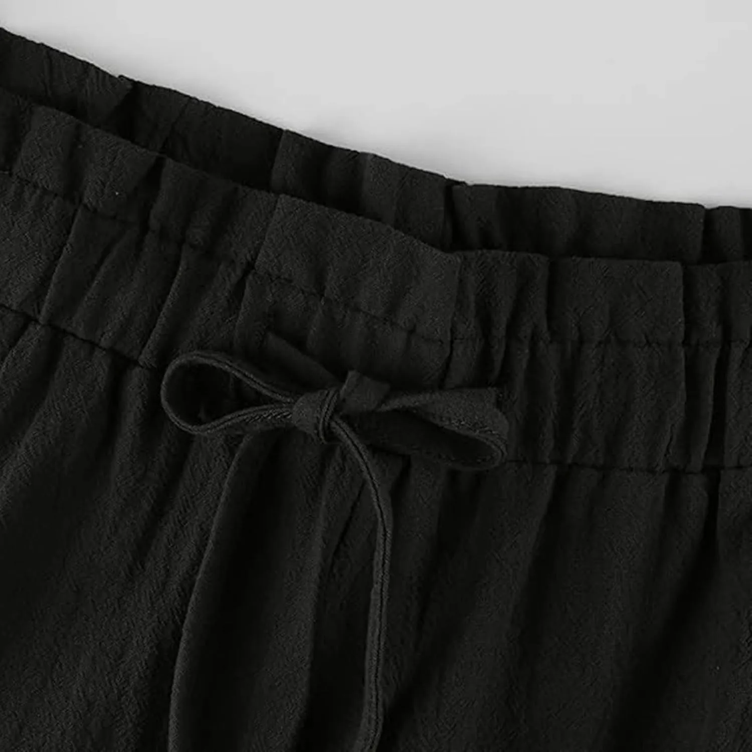 Linen Pants for Women 2025 Wide Leg Cropped Pants High Waisted Summer Casual Cotton Palazzo Trousers with Pockets