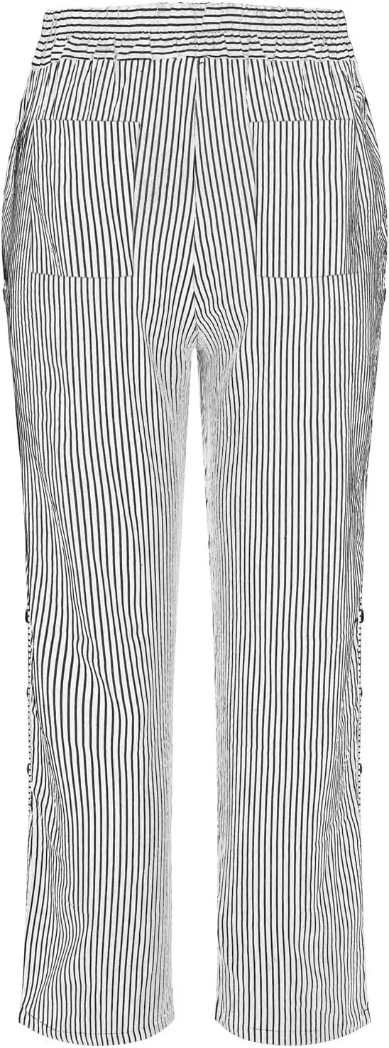 Linen Pants Women Summer Petite Striped Pants Ladies Gauze Pant Women's Pull On Trousers for Women Striped Pants