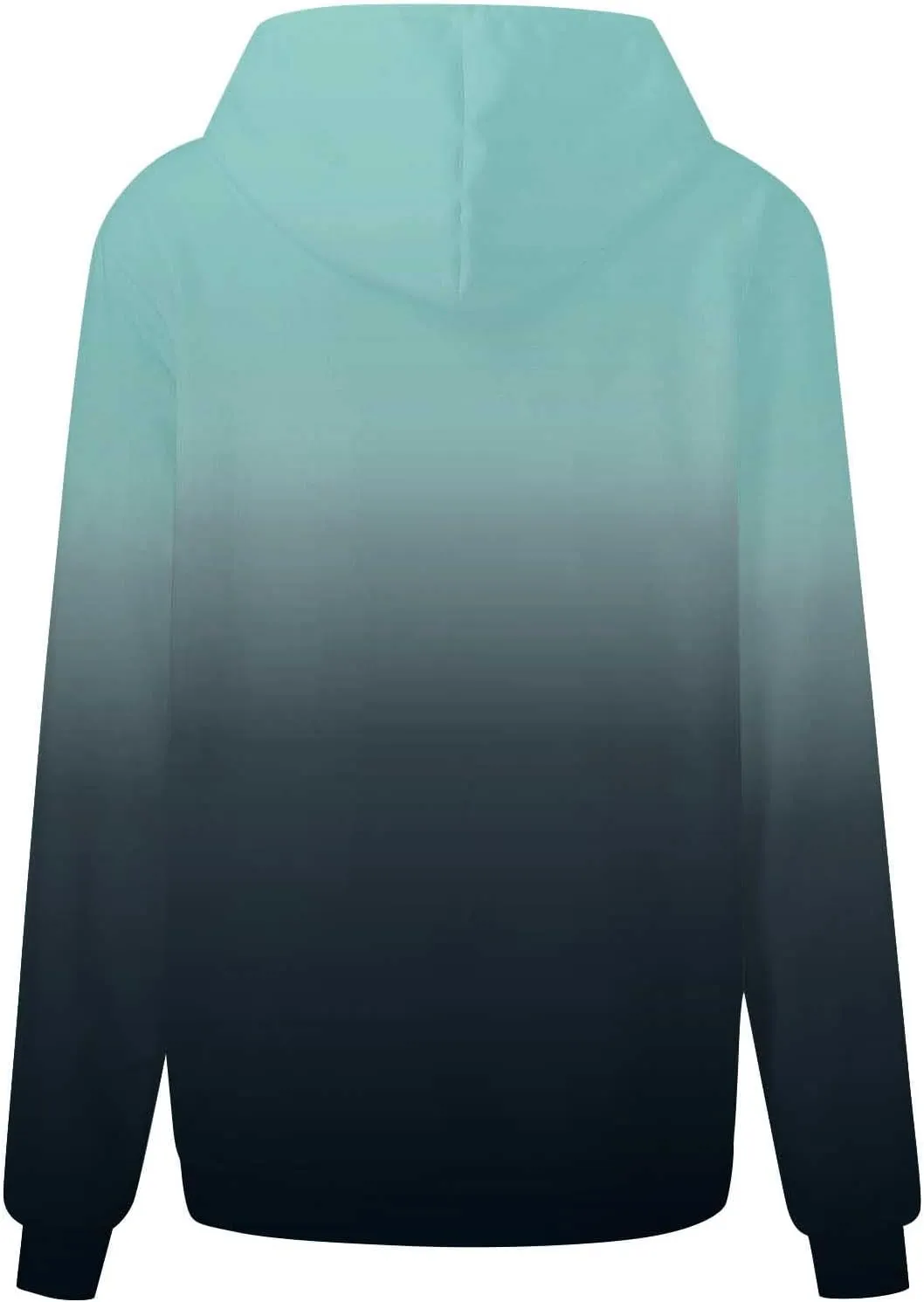 Long Sleeve Blouses for Women Fashion Drawstring Gradient Color Hooded Sweatshirts Causal Oversized Shirts Pullover