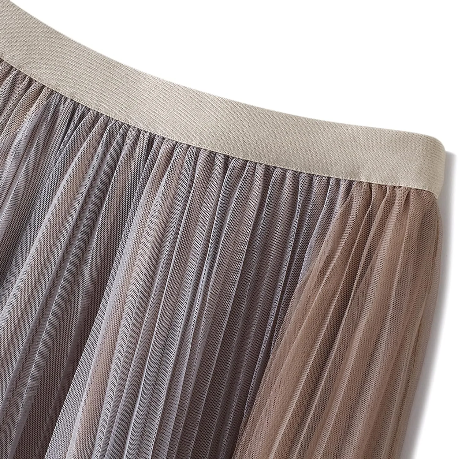Lu's Chic Women's Tulle Skirt Tutu Skirts Tea-Length Elastic Waist A-line Layered Mesh Midi Length