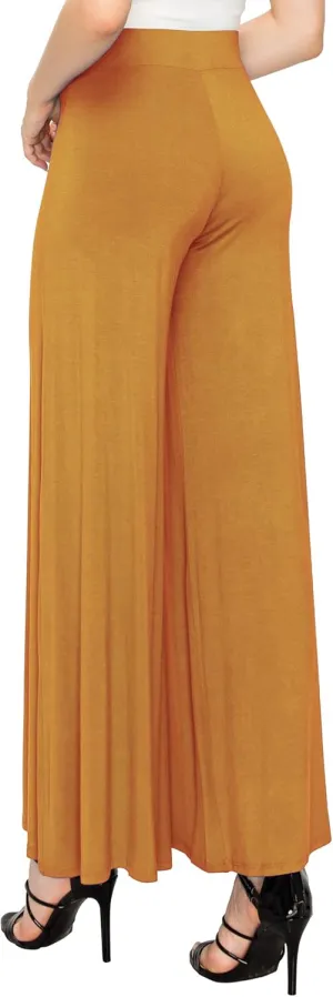 Made By Johnny Women's Solid Casual Comfy Stretchy Wide Leg Palazzo Lounge Pants