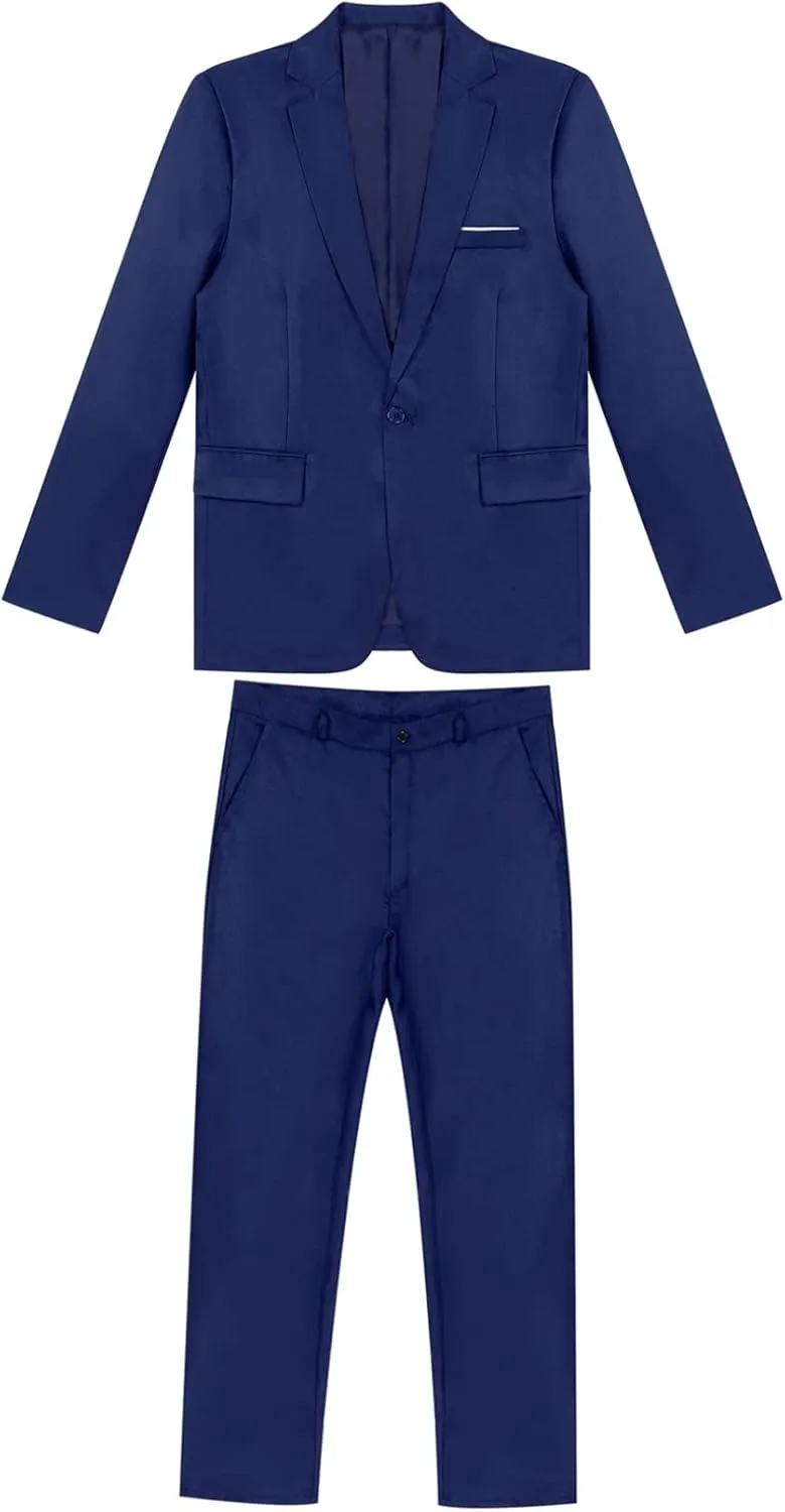 Mens 2 Piece Slim Fit Wedding Tuxedo Suit One Button Notch Lapel Blazer Jacket with Pants Set